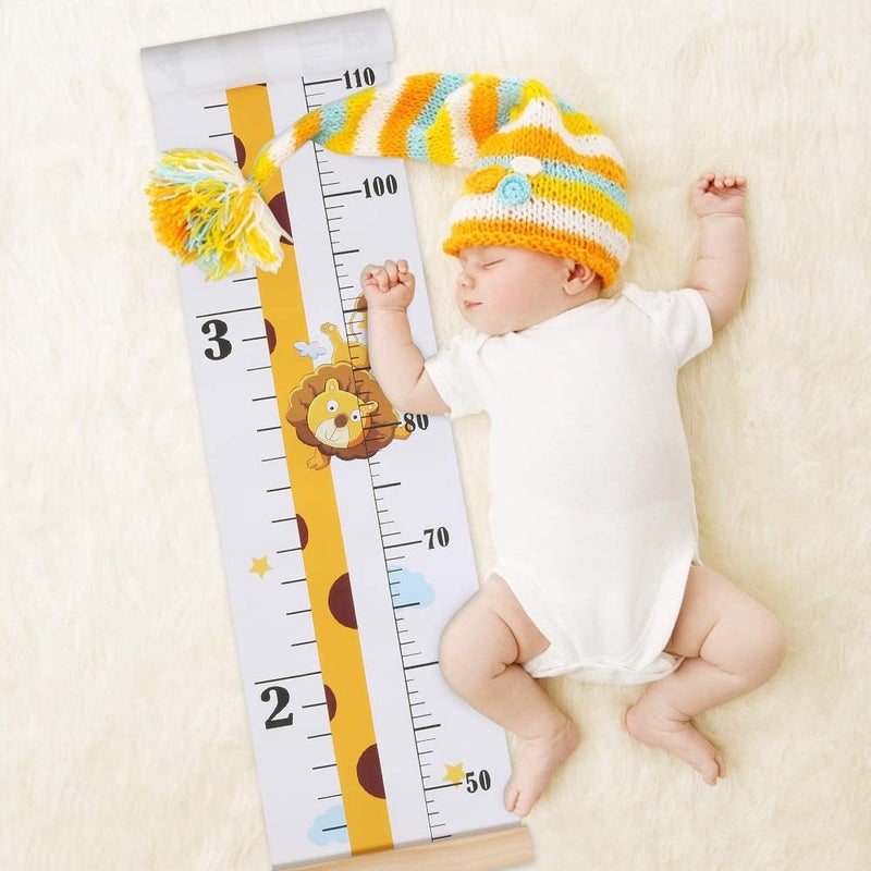 Outivity Baby Height Growth Chart, Canvas Height Chart for Kids Baby Child Toddler Boys Girls, Wood Growth Chart for Wall Room Nursery Decor, Hangable and Removable Waterproof Measuring Wall Ruler for Bathroom - Image 5